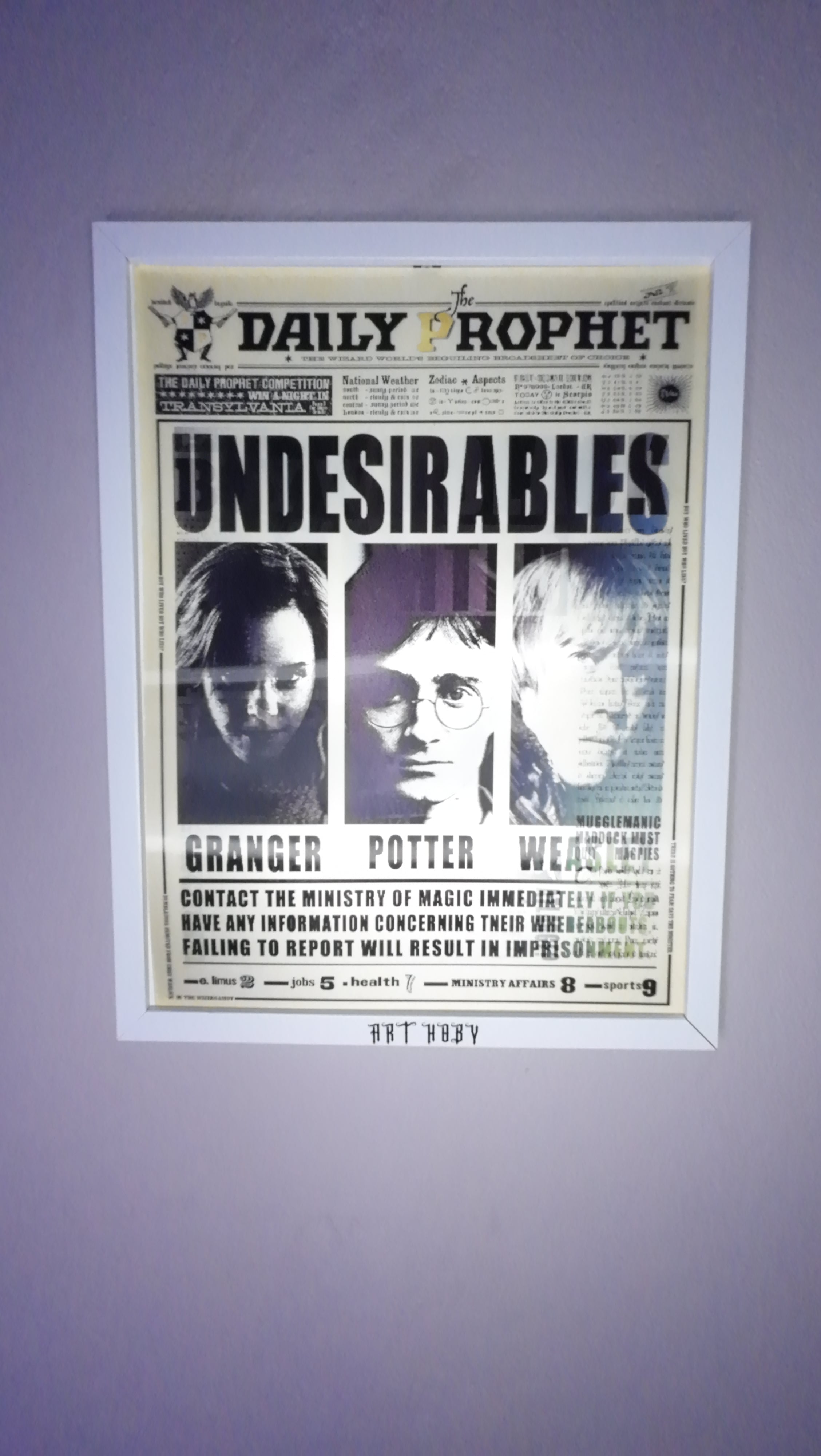 Harry Potter Gazete Temalı Tablo – 3D Efektli Wanted Poster (Lenticular)
