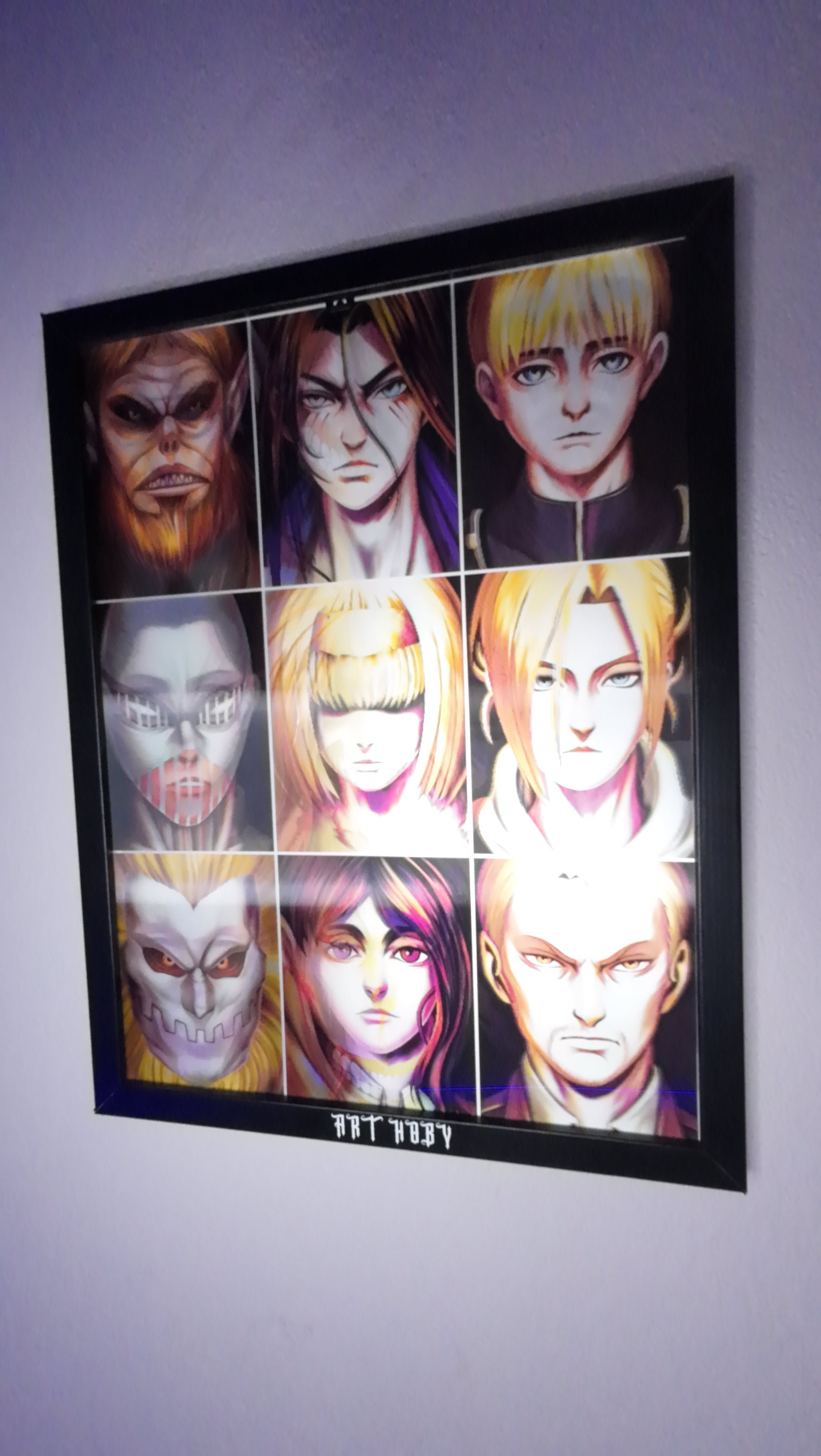 Shingeki no Kyojin Tablo – Eren ve Titan Dönüşümleri Hareketli Anime Görsel (Lenticular)