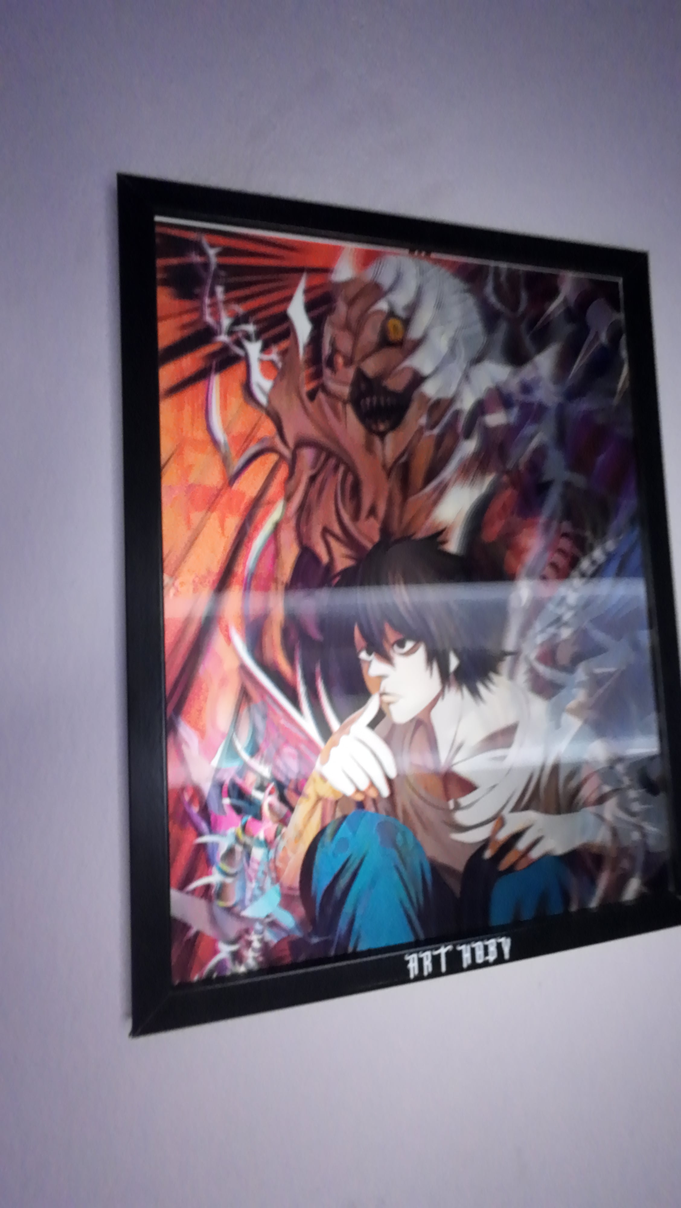 Death Note Anime Tablosu – L & Light & Shinigami Hareketli Poster (Lenticular)