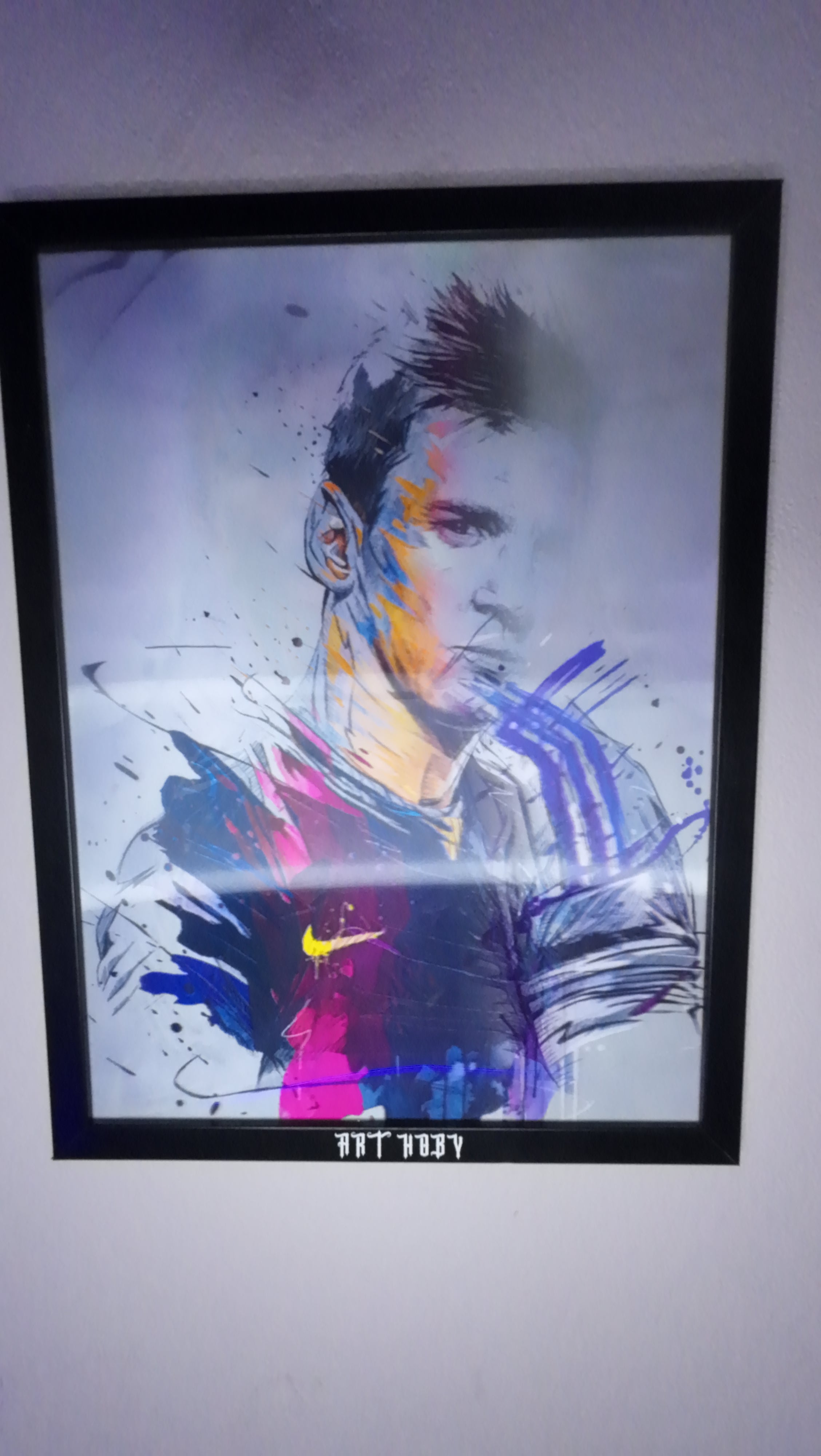 Lionel Messi & Cristiano Ronaldo Tablosu – 3D Efektli Suluboya Stil (Lenticular)