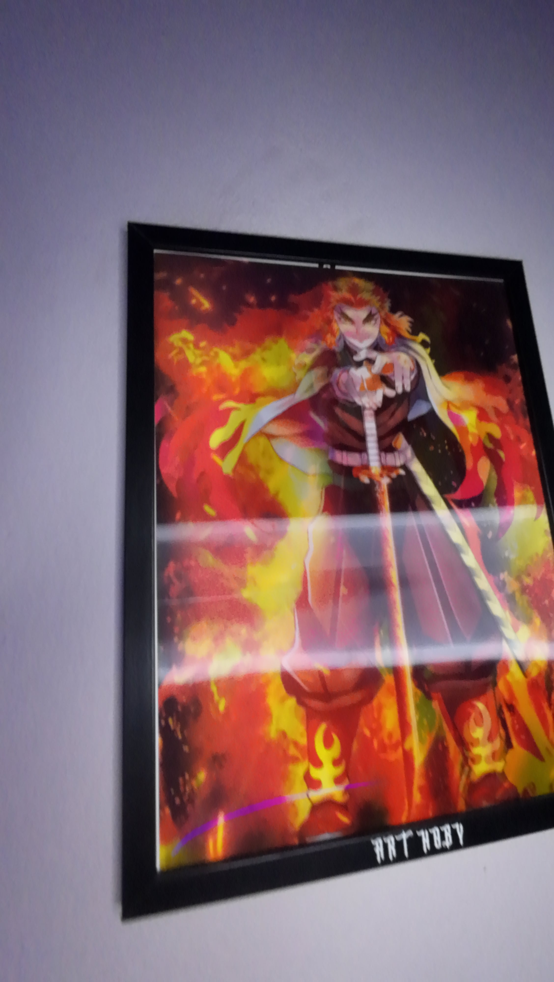 Rengoku Kimetsu no Yaiba Tablo – Ateş Temalı Duvar Posteri (Lenticular)