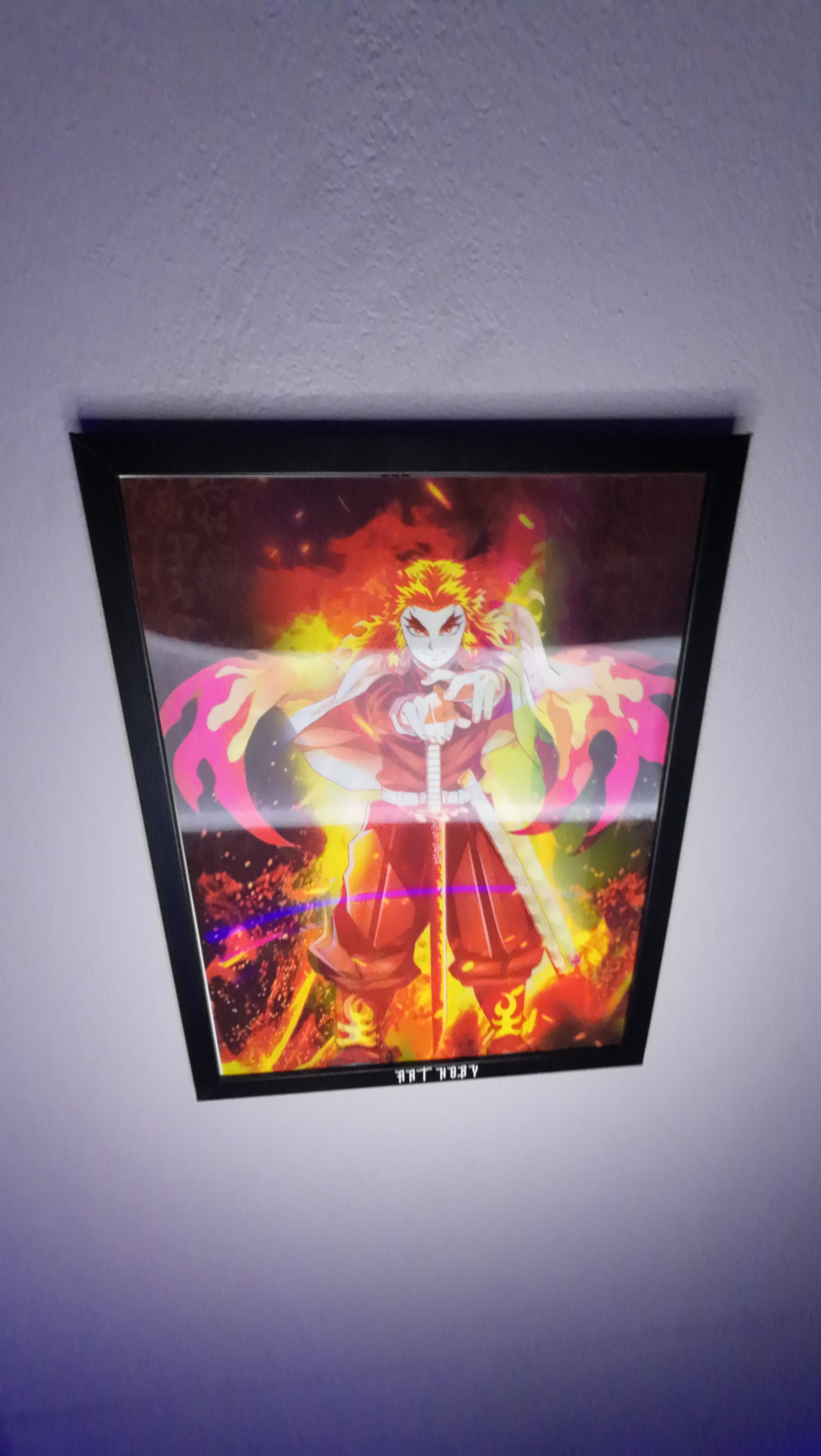 Rengoku Kimetsu no Yaiba Tablo – Ateş Temalı Duvar Posteri (Lenticular)