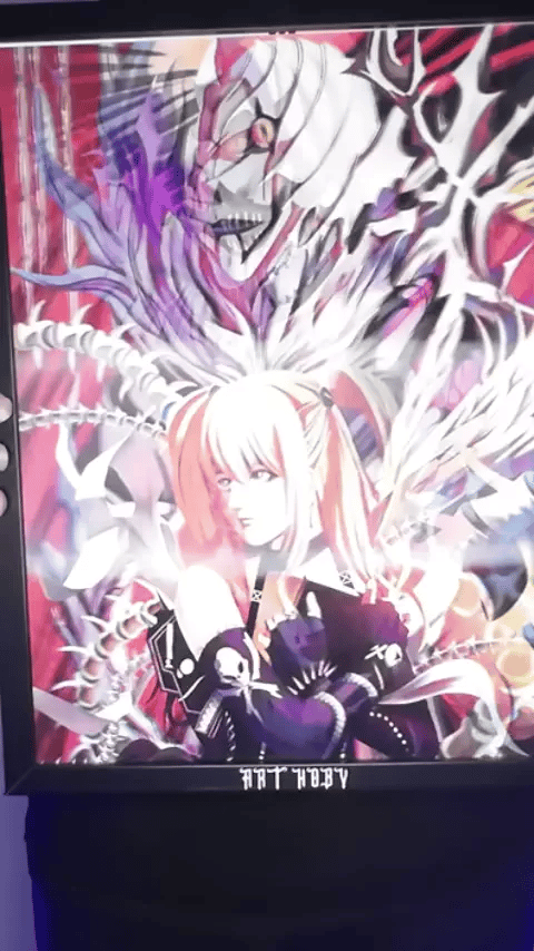 Death Note Anime Tablosu – L & Light & Shinigami Hareketli Poster (Lenticular)