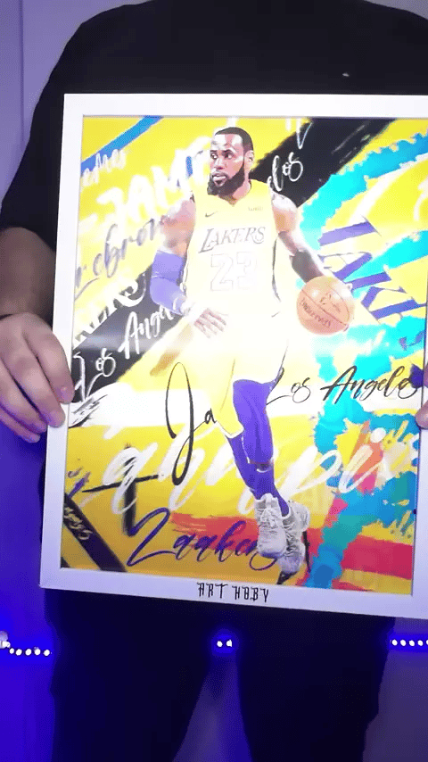 LeBron James Hareketli Tablo – Lakers Temalı Duvar Posteri (Lenticular)