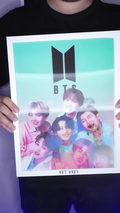 BTS K-pop 3D Tablo – Çift Yüzlü Poster Tasarımı (Lenticular)