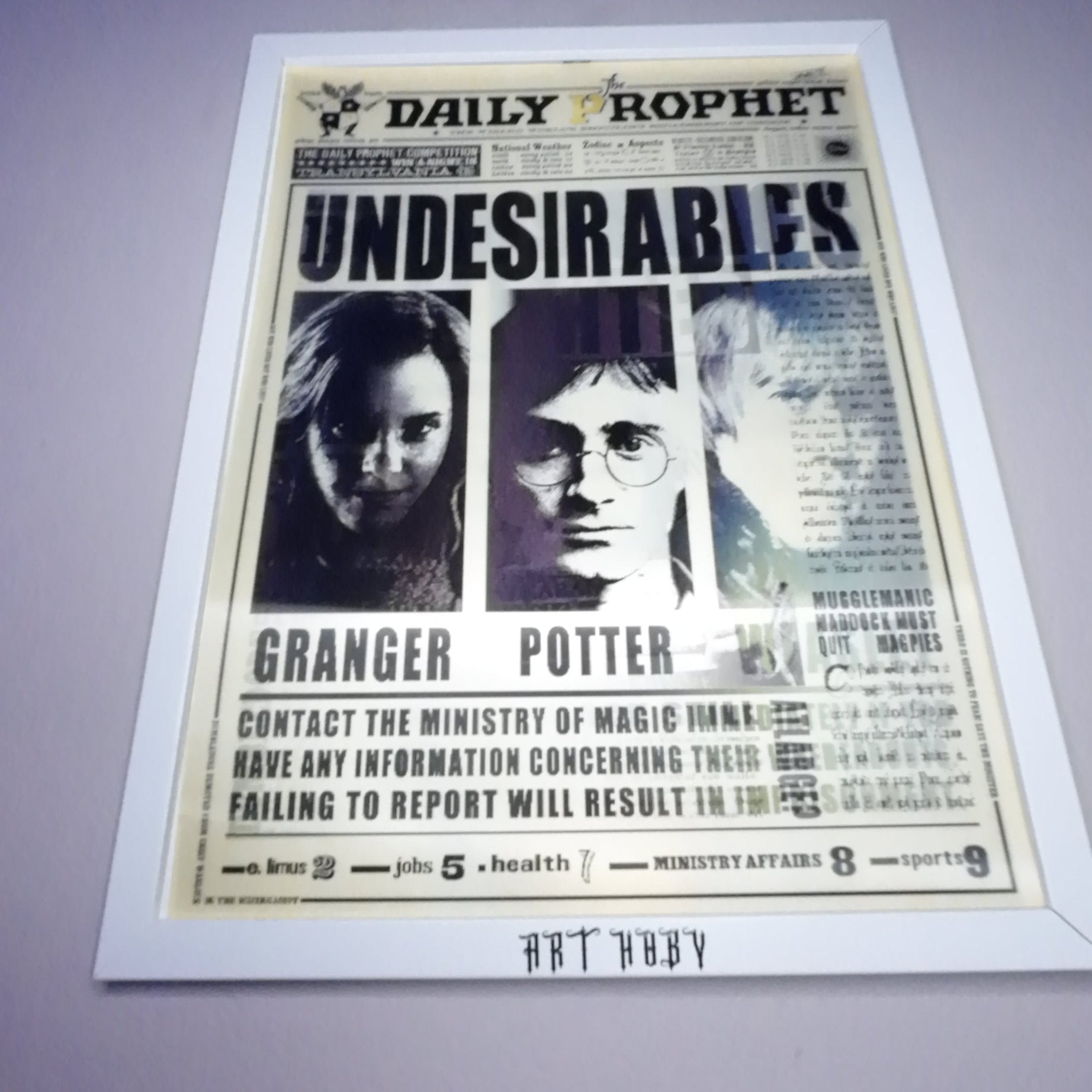 Harry Potter Gazete Temalı Tablo – 3D Efektli Wanted Poster (Lenticular)
