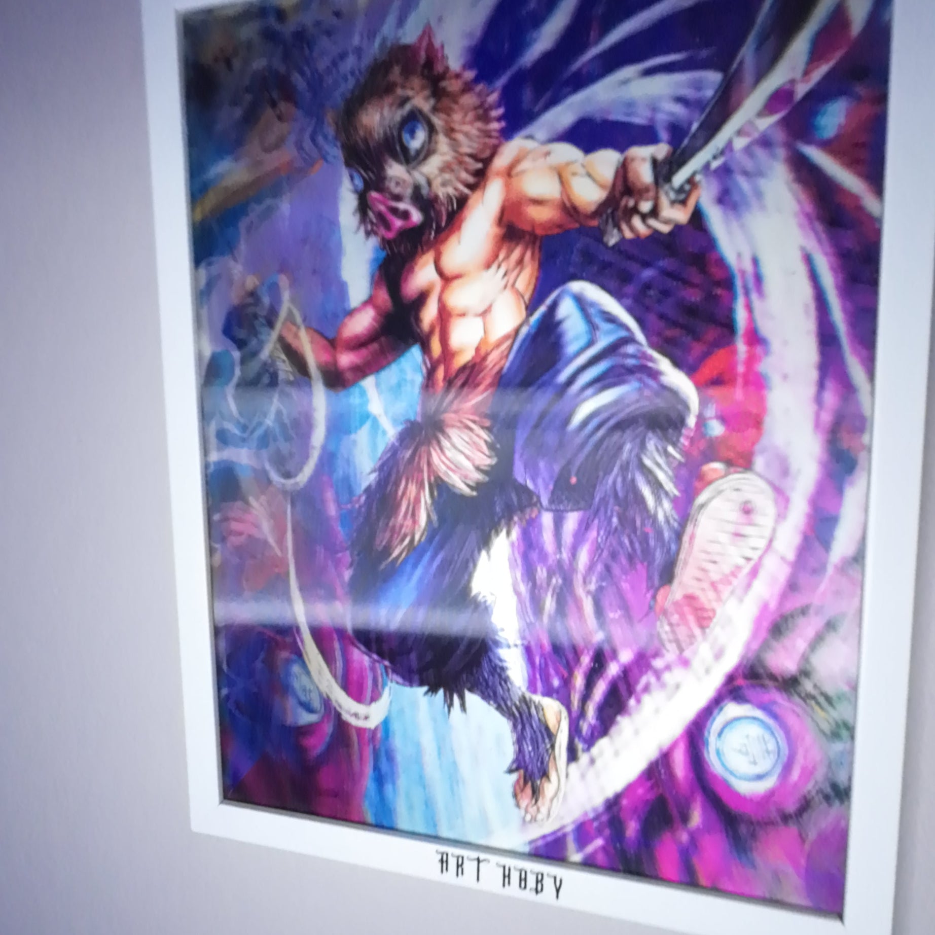 Inosuke Demon Slayer Tablo – Hareketli Anime Duvar Posteri (Lenticular)