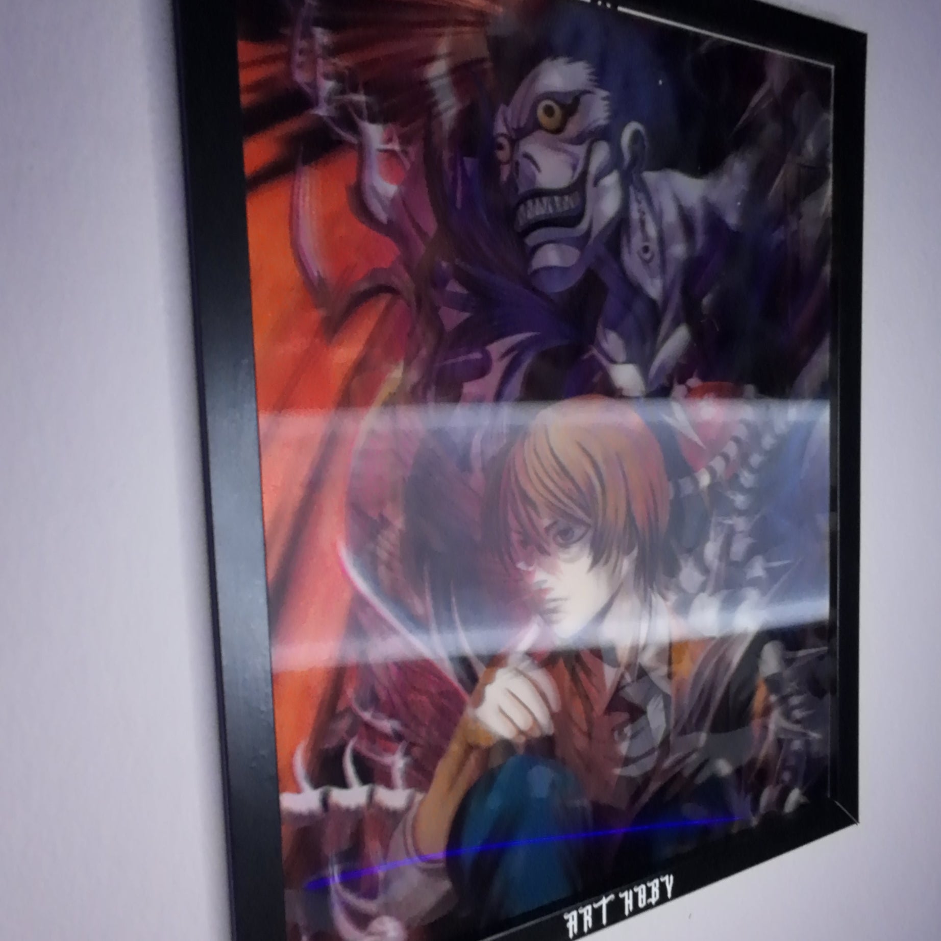 Death Note Anime Tablosu – L & Light & Shinigami Hareketli Poster (Lenticular)