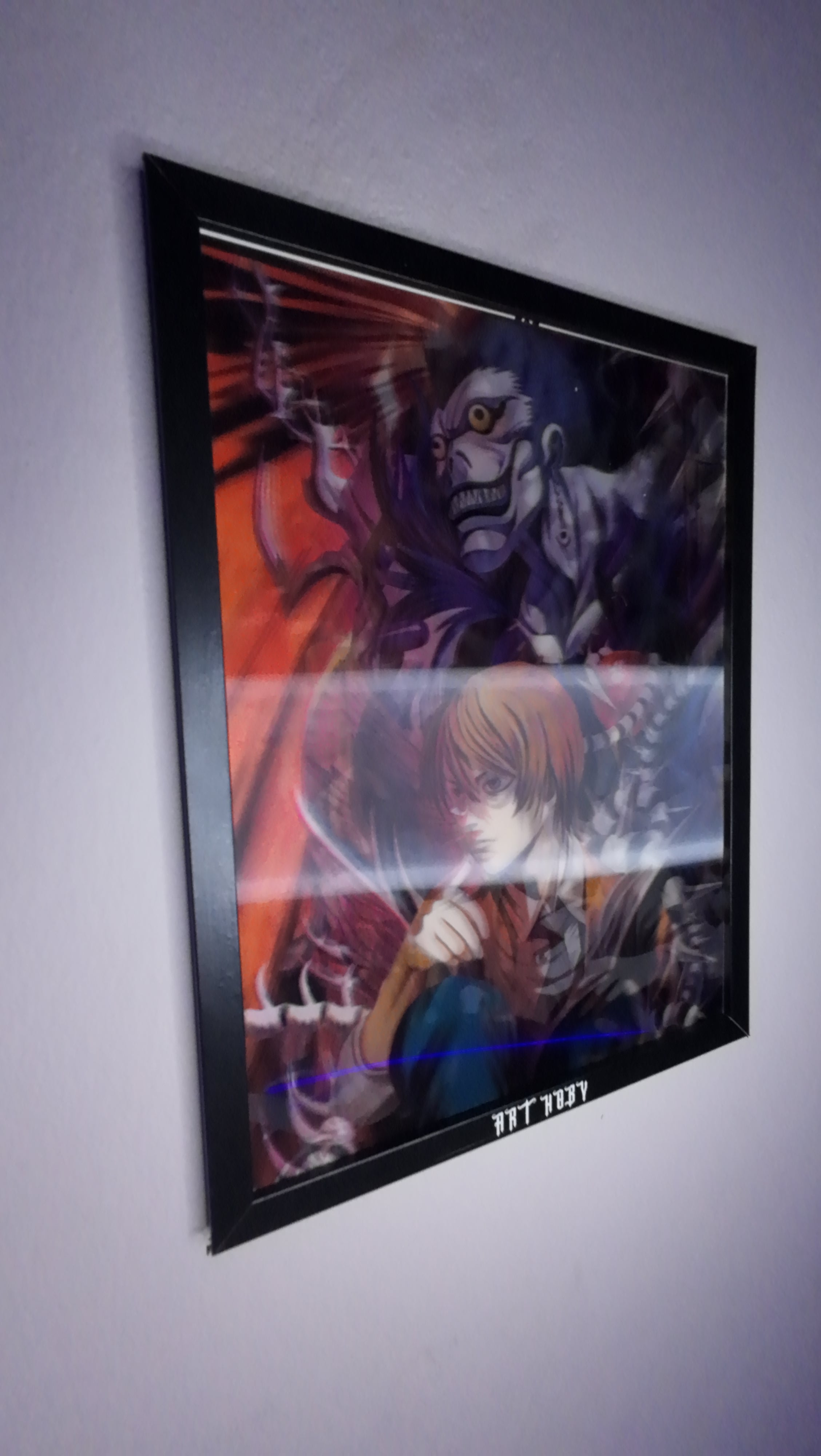 Death Note Anime Tablosu – L & Light & Shinigami Hareketli Poster (Lenticular)
