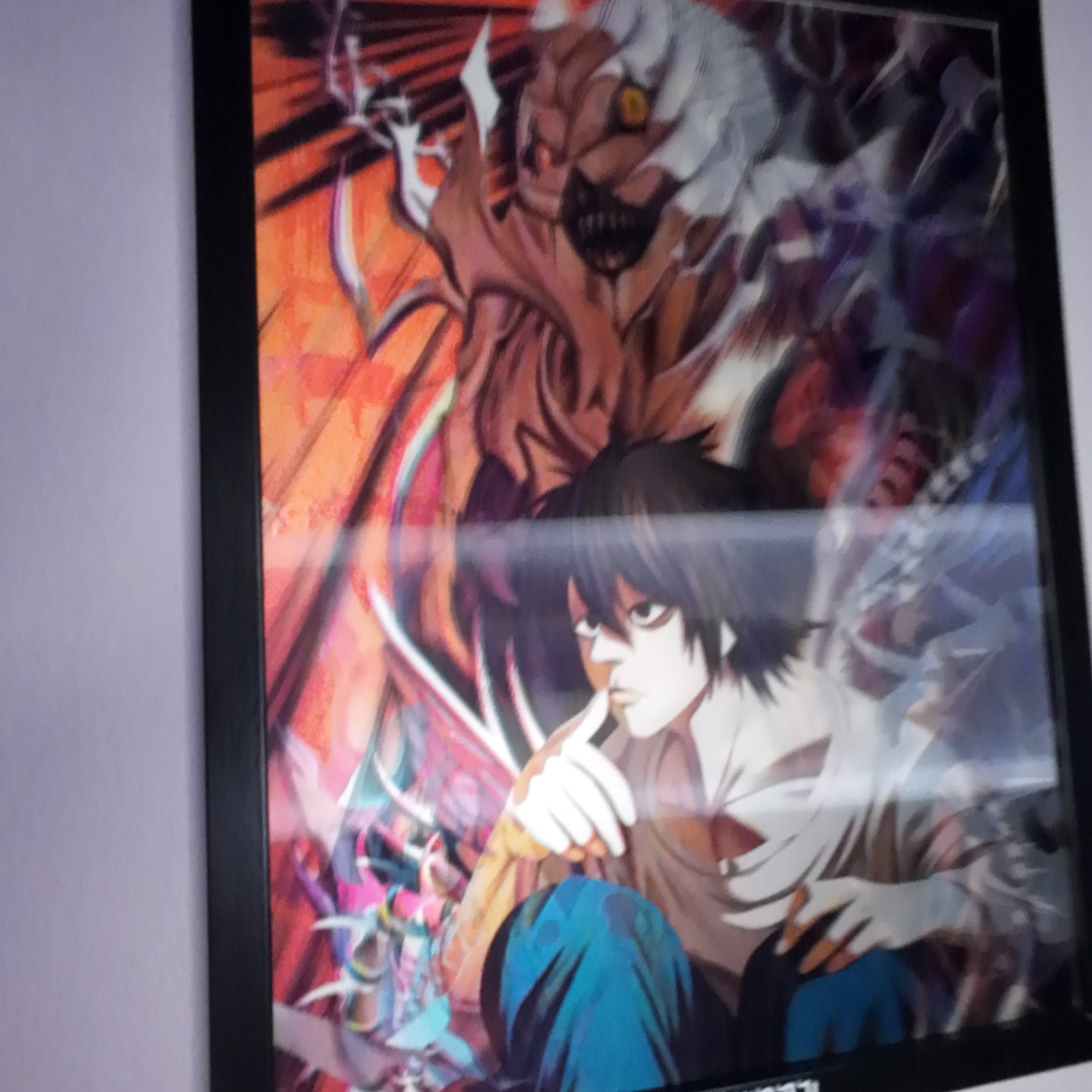 Death Note Anime Tablosu – L & Light & Shinigami Hareketli Poster (Lenticular)