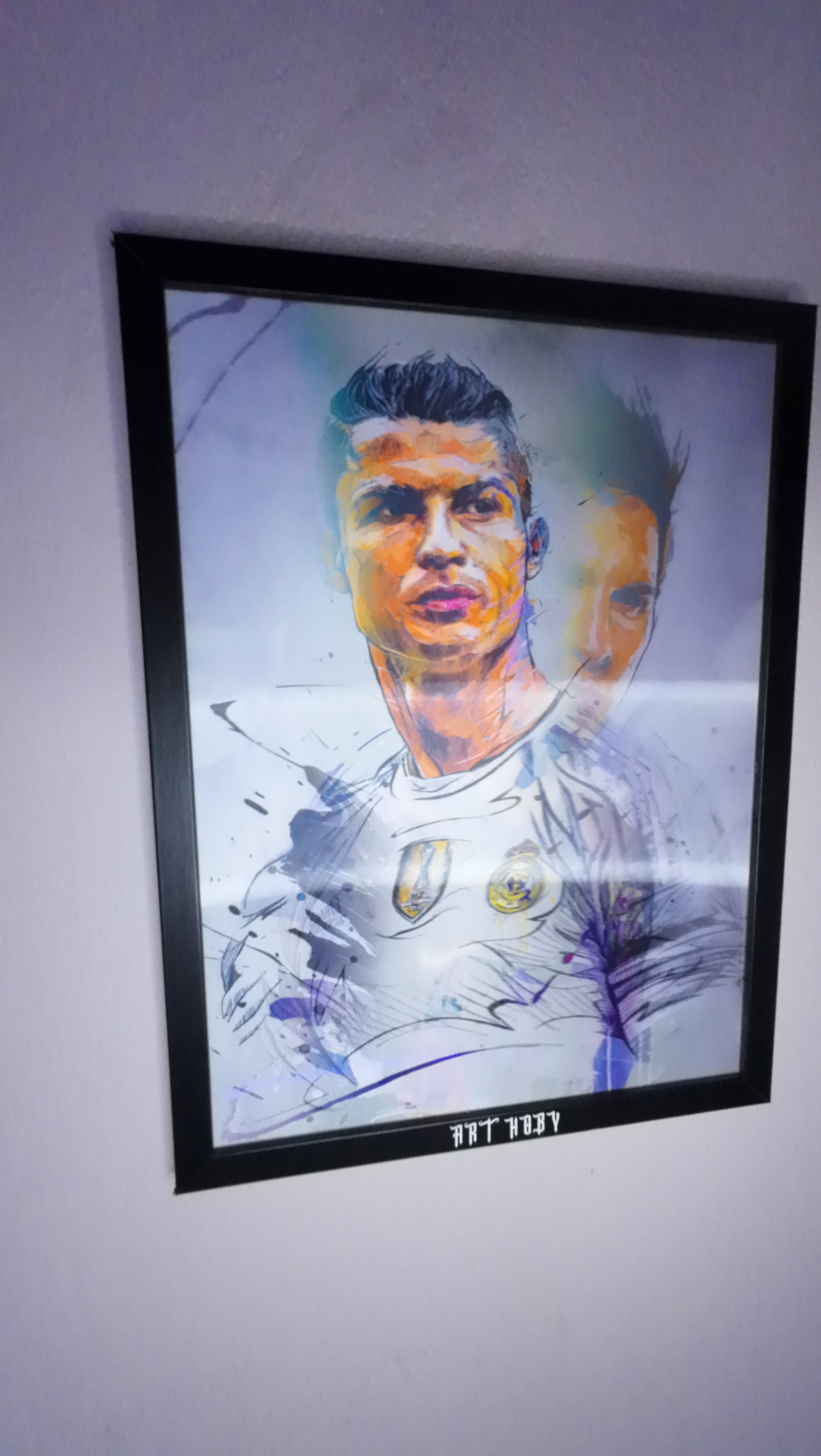 Lionel Messi & Cristiano Ronaldo Tablosu – 3D Efektli Suluboya Stil (Lenticular)