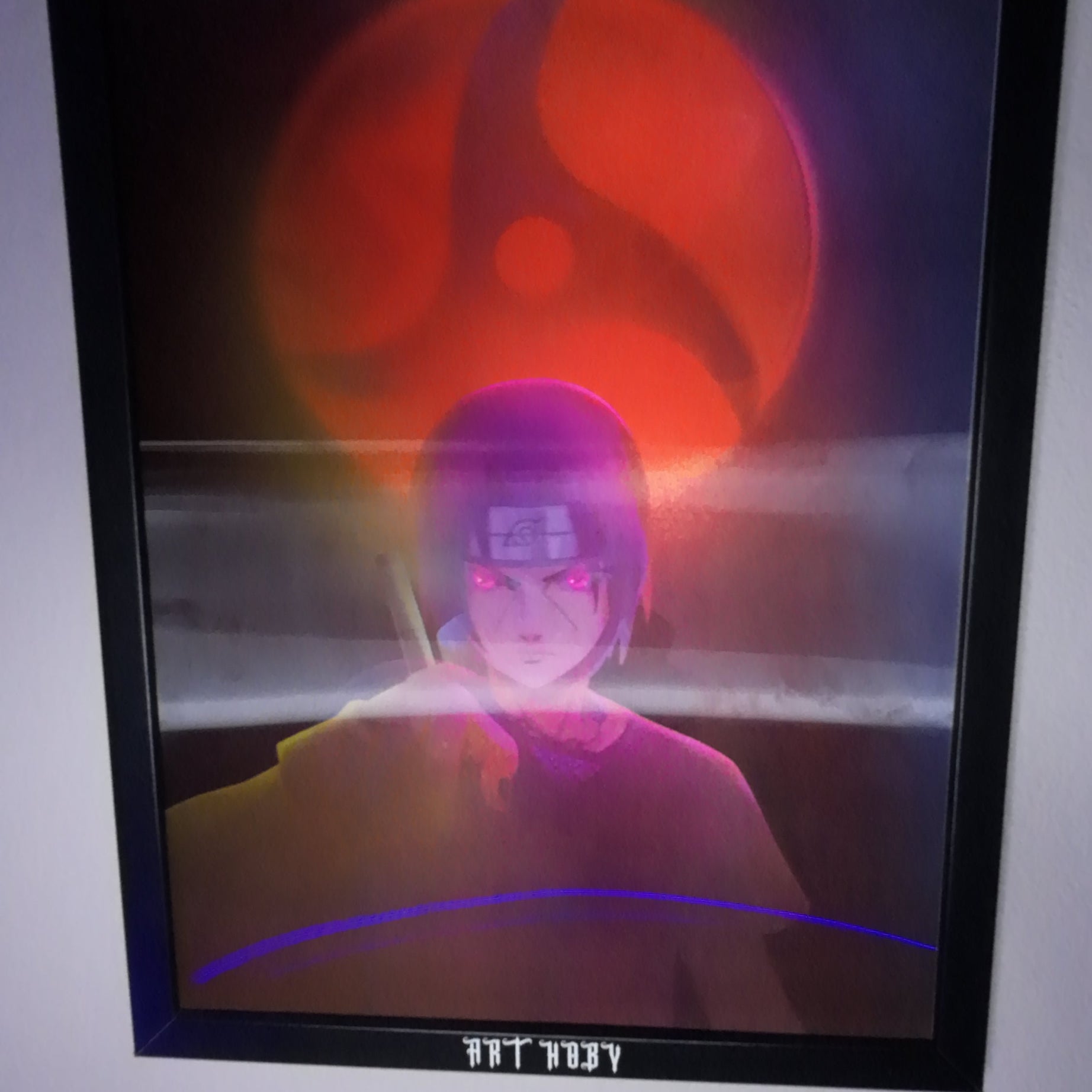 Itachi Uchiha Naruto Tablosu – Sharingan Temalı 3D Poster (Lenticular)