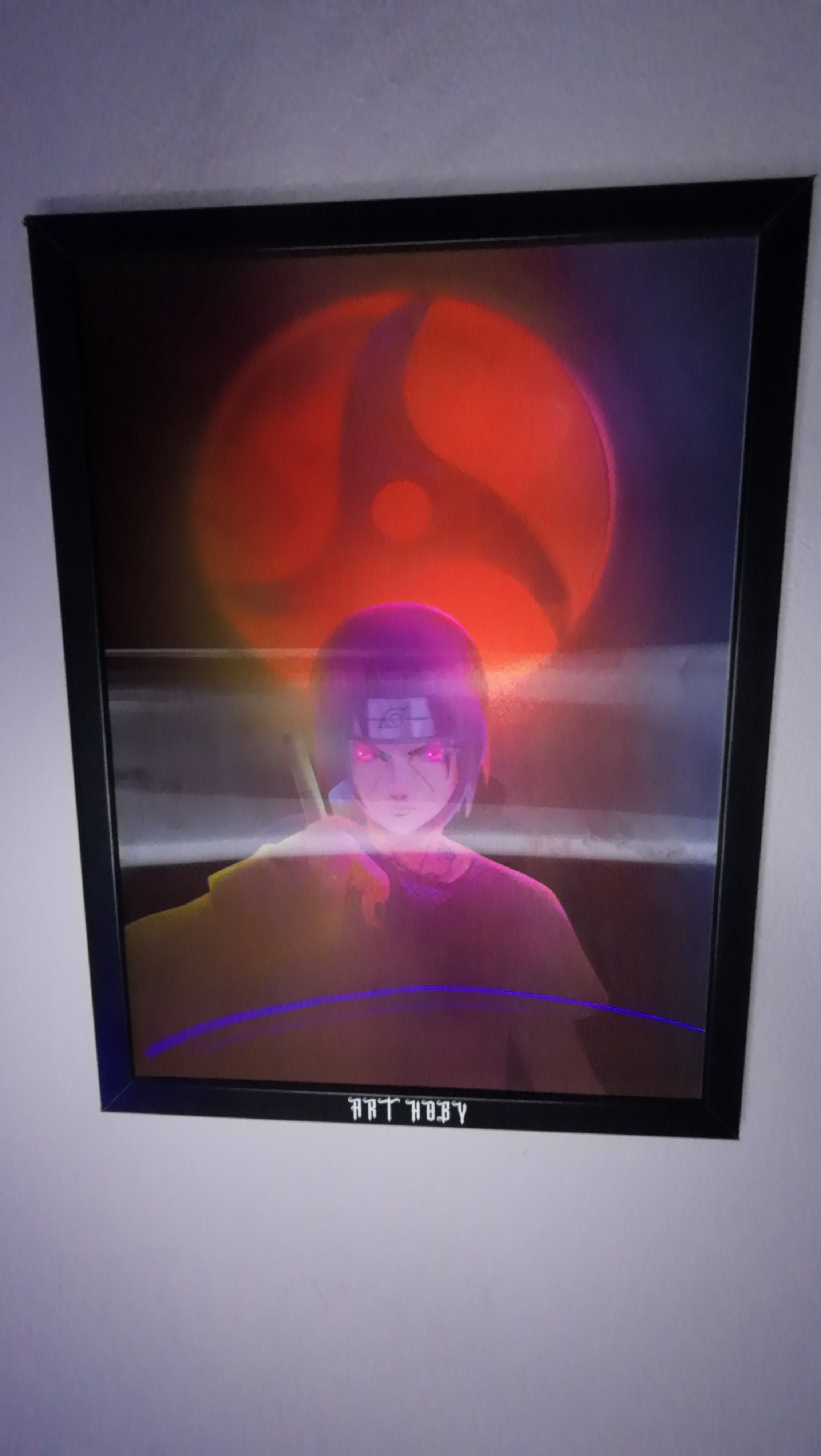 Itachi Uchiha Naruto Tablosu – Sharingan Temalı 3D Poster (Lenticular)