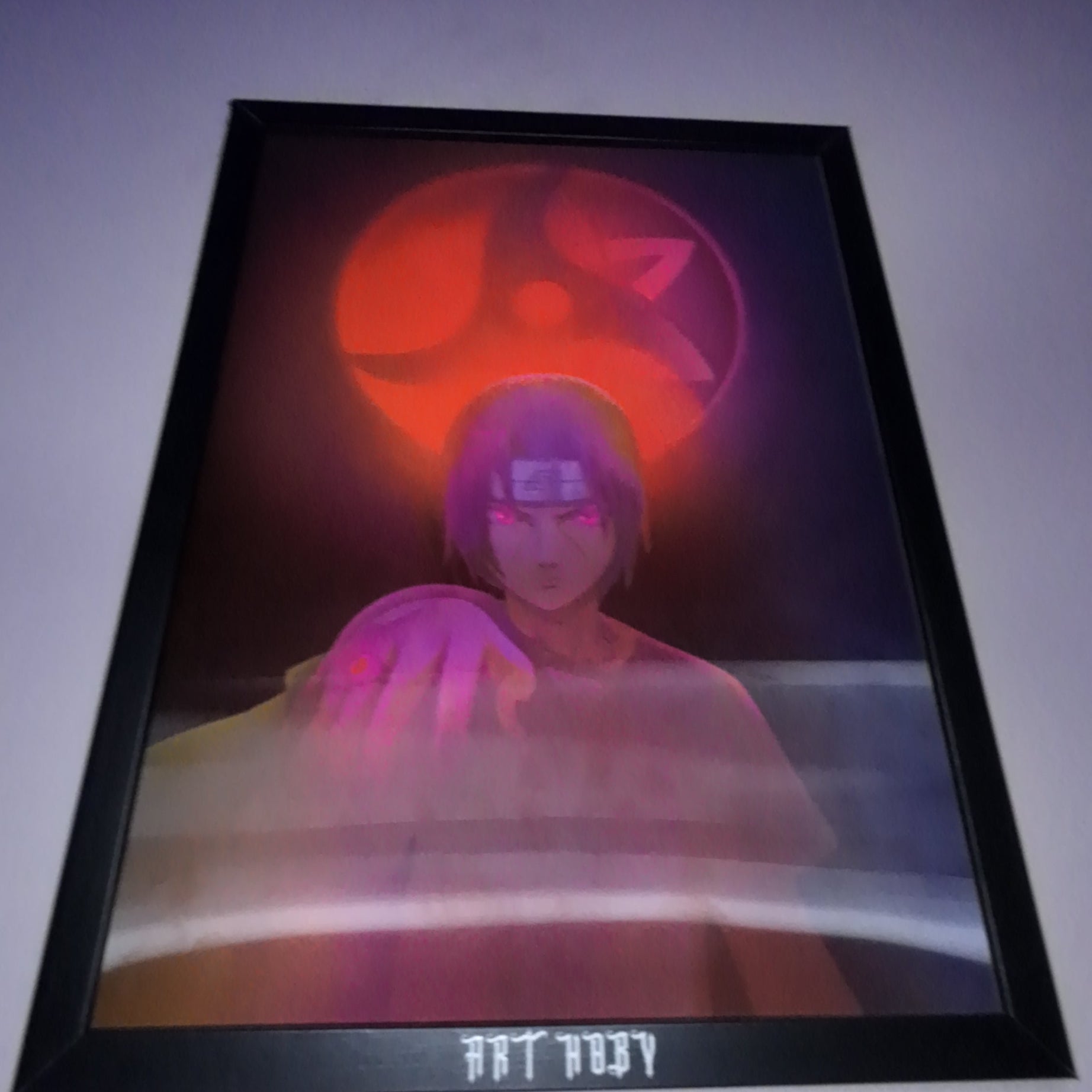 Itachi Uchiha Naruto Tablosu – Sharingan Temalı 3D Poster (Lenticular)