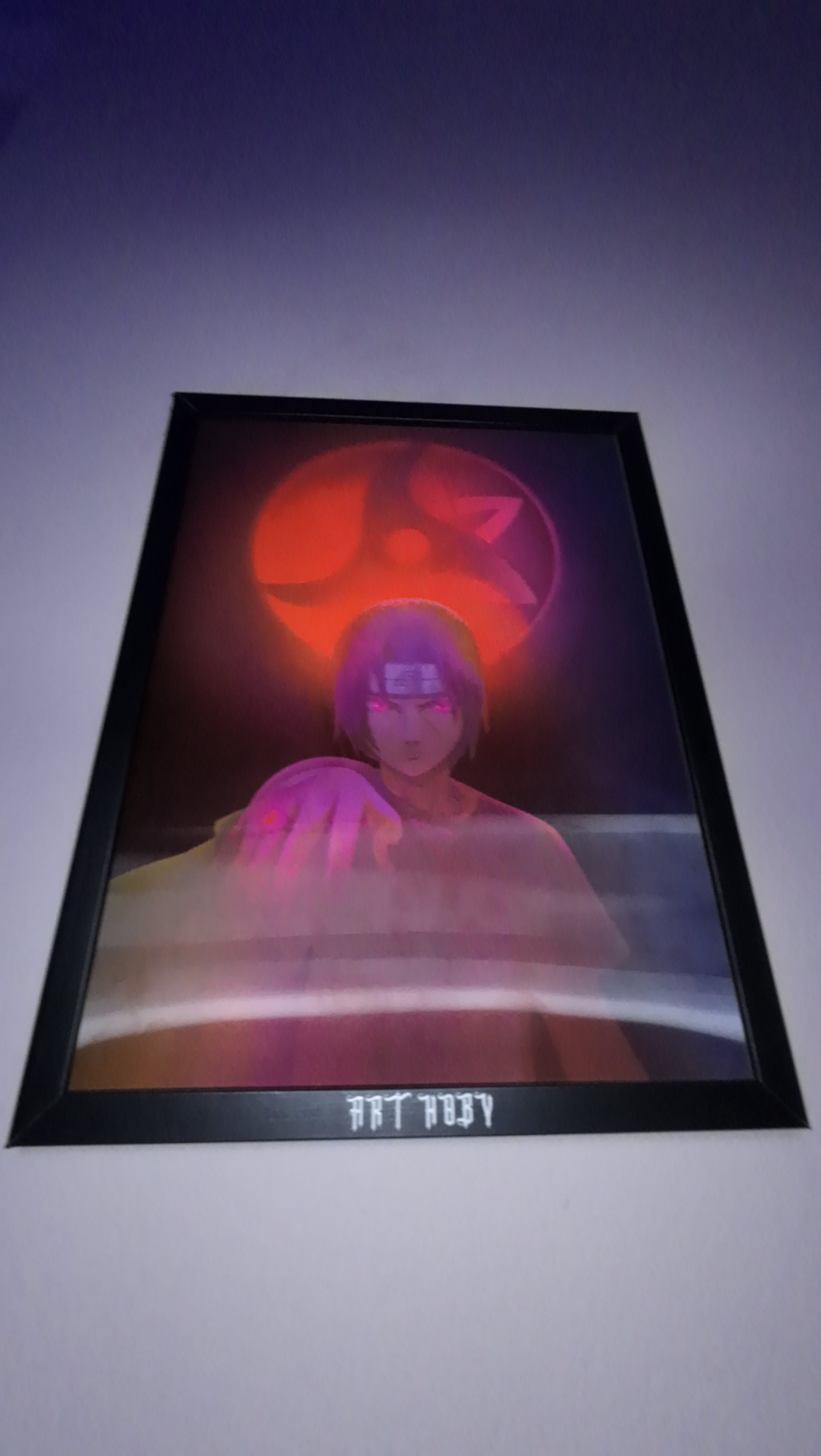 Itachi Uchiha Naruto Tablosu – Sharingan Temalı 3D Poster (Lenticular)