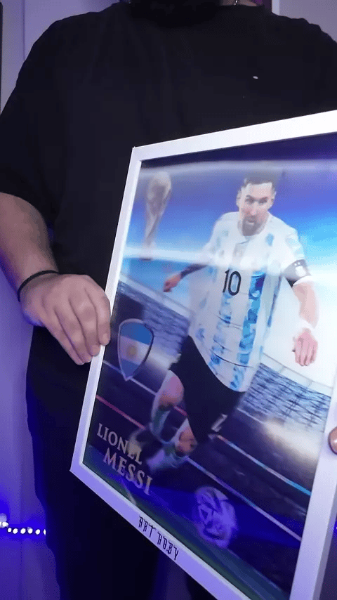Lionel Messi Fan Art Tablosu - Dünya Kupası & Şampiyonlar Ligi Görselli (Lenticular)