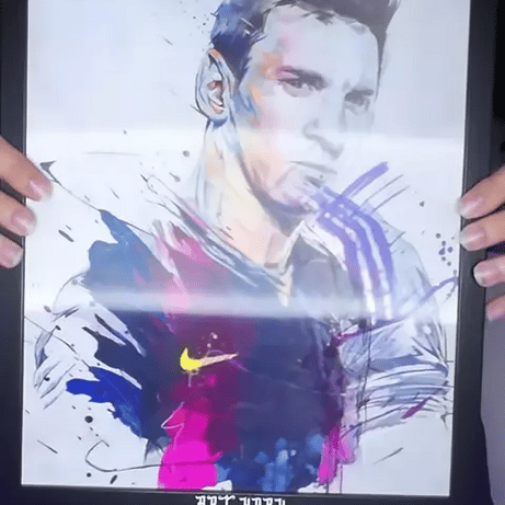 Lionel Messi & Cristiano Ronaldo Tablosu – 3D Efektli Suluboya Stil (Lenticular)