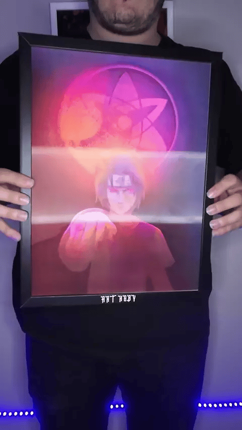 Itachi Uchiha Naruto Tablosu – Sharingan Temalı 3D Poster (Lenticular)