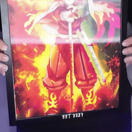 Rengoku Kimetsu no Yaiba Tablo – Ateş Temalı Duvar Posteri (Lenticular)