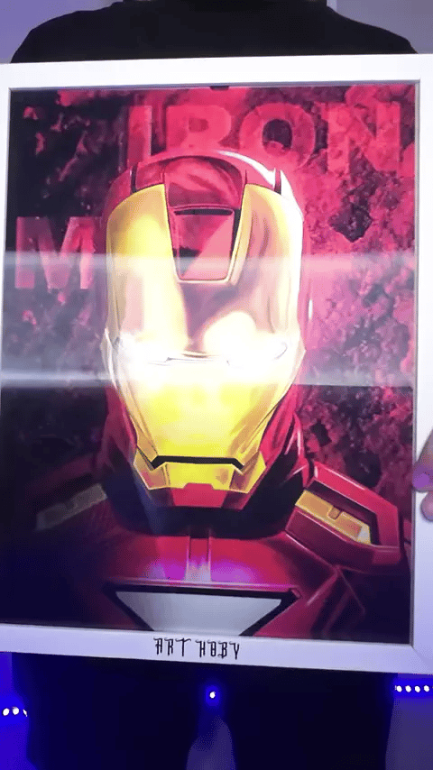 Marvel Iron Man Fan Art Tablo – 3D Efektli Duvar Posteri (Lenticular)
