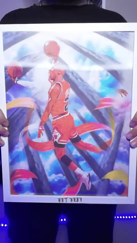 Jordan x LeBron Değişen Görselli Tablo - Hareketli 3D Görsel (Lenticular)