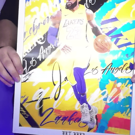 LeBron James Hareketli Tablo – Lakers Temalı Duvar Posteri (Lenticular)