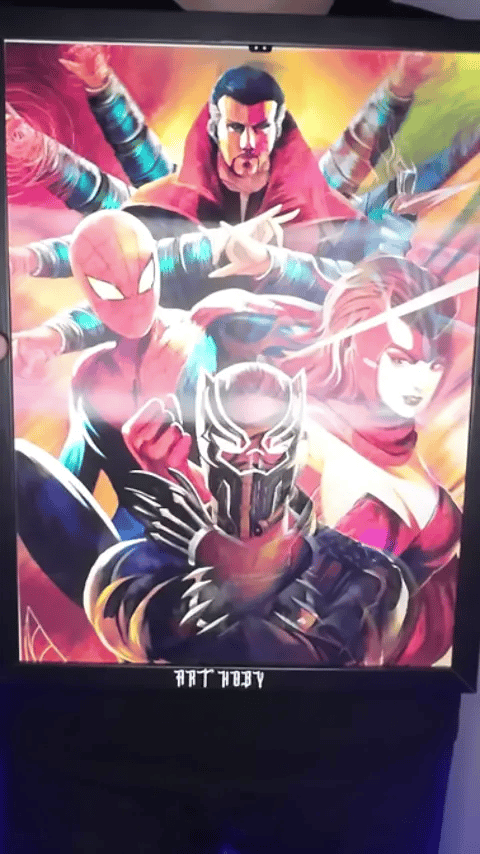 Marvel Avengers Fan Art Tablosu – Hareketli Efektli Poster (Lenticular)